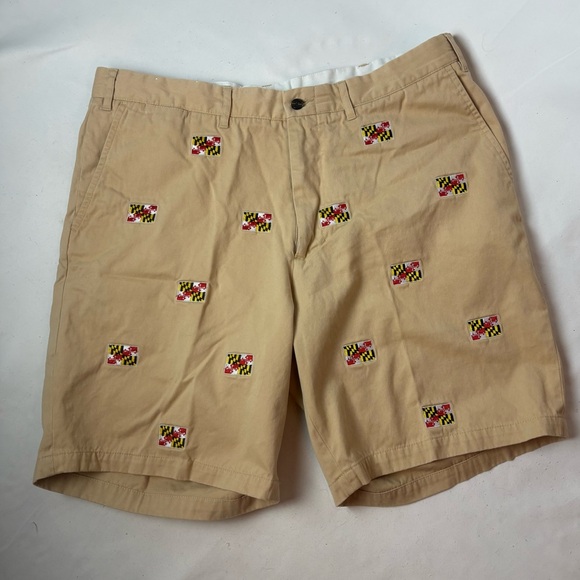 Castaway Nantucket Island Mens 38 Cisco Khaki Short Stretch Maryland State Flag - Picture 1 of 6